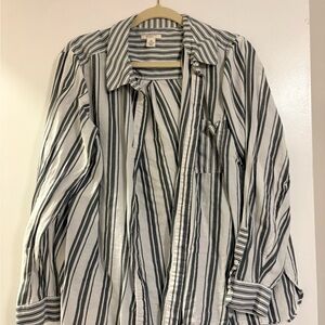 Westbound Black and White Striped Shirt
